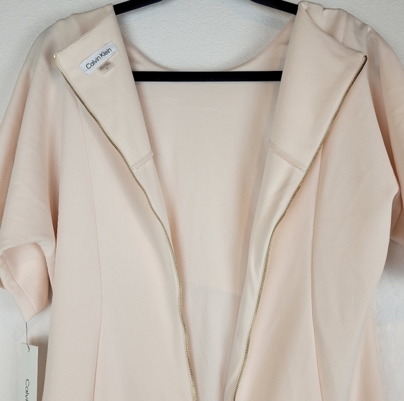 NWT Calvin Klein Short Sleeve Side Tuck Sheath Dress in Blossom Size 10 - Picture 6 of 10